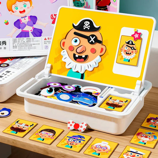 🧩 75% DE DESCUENTO ! 🎨 Puzzles Magnéticos de Vestir para Caras - Juego Educativo de Doble Cara para Niños, Ideal para Viajes y Aprendizaje Creativo ✨🧒