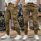 Pantalones cargo elásticos de cintura con cordón para hombre con múltiples bolsillos