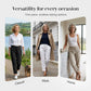 Pantalones de Lino y Algodón para Mujer con Pierna Ancha y Cintura Elástica