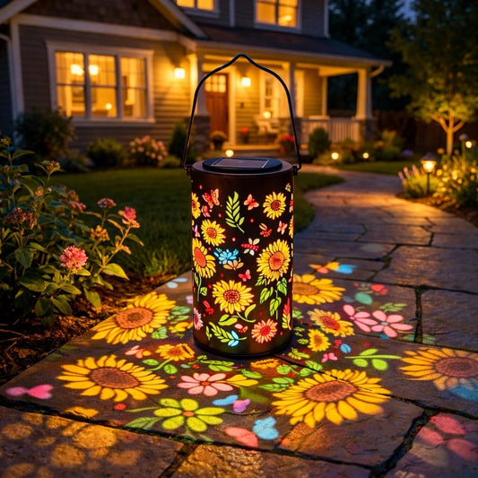🌞 Linterna Solar de Jardín con Girasol Colorido y Brillant