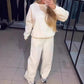 ✨Especial Otoño/Invierno 48% de descuento💖Conjunto de 2 piezas de sudadera deportiva informal y pantalón Jogger de cuello redondo para mujer