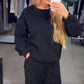 ✨Especial Otoño/Invierno 48% de descuento💖Conjunto de 2 piezas de sudadera deportiva informal y pantalón Jogger de cuello redondo para mujer