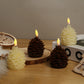Velas en Forma de Piña y Pino LED sin Llama para la Decoración Navideña