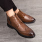 Botas brogue con punta de ala tallada y cordones para hombre