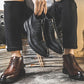 Botas brogue con punta de ala tallada y cordones para hombre
