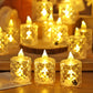 🔥Juego de 3 piezas🕯️🎁 Luz de vela sin llama de cristal