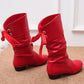 Botas de Mujer de Tacón Grueso Hasta la Pantorrilla con Cordones