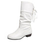 Botas de Mujer de Tacón Grueso Hasta la Pantorrilla con Cordones