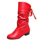 Botas de Mujer de Tacón Grueso Hasta la Pantorrilla con Cordones