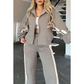 🎉Black Friday - Precio por reserva anticipada🎁Chaqueta de rayas con cremallera y pantalón informal de mujer, 2 piezas