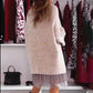 Conjunto de sudadera holgada con mini vestido de gasa sin mangas y cuello semivuelto para mujer