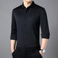 Elegante Camisa de Solapa sin Costuras Engrosadas para Hombre