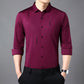 Elegante Camisa de Solapa sin Costuras Engrosadas para Hombre