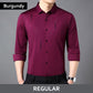 Elegante Camisa de Solapa sin Costuras Engrosadas para Hombre