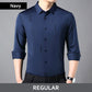 Elegante Camisa de Solapa sin Costuras Engrosadas para Hombre