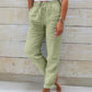 Pantalones de Lino y Algodón para Mujer con Pierna Ancha y Cintura Elástica