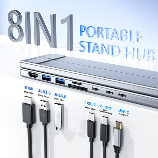Estación de acoplamiento USB-C con soporte para laptop y HDMI 4