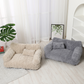 🛋️ Sofá cama calmante de peluche para mascotas con funda extraíble