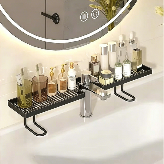 🔥 50% DESCUENTO – Repisa organizadora para fregadero Sobre el grifo de cocina, aprovecha el espacio muerto, sin taladros. ¡Orden y estilo al instante!