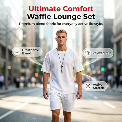 Conjunto de Playera y Shorts Tejido Waffle para Hombre