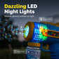 Pistola de Burbujas con Luz LED para Niños, Máquina de Múltiples Agujeros