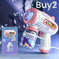 Pistola de Burbujas con Luz LED para Niños, Máquina de Múltiples Agujeros
