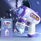 Pistola de Burbujas con Luz LED para Niños, Máquina de Múltiples Agujeros