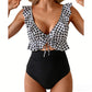 Women's Ruffle V-Neck One-Piece Swimsuit