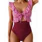 Women's Ruffle V-Neck One-Piece Swimsuit