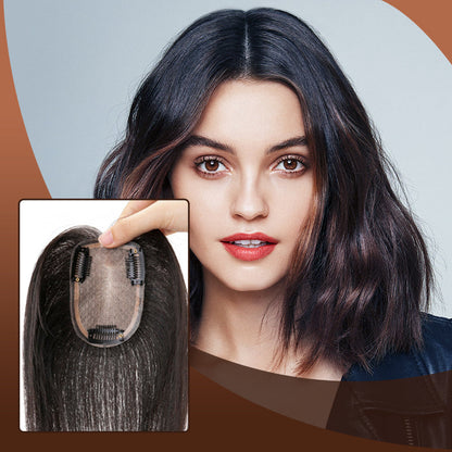 Women's Natural Black Hair Toppers with Clips