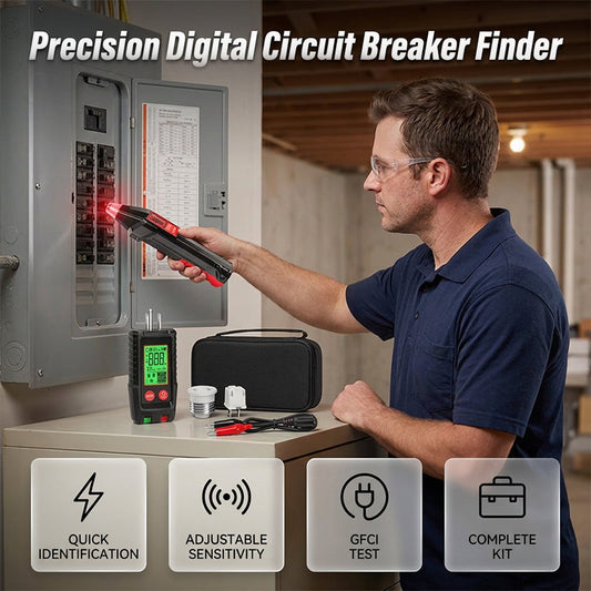 Kit de Localizador Digital de Interruptores de Circuito y Probador de Tomacorrientes